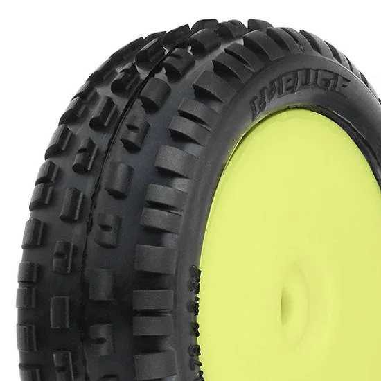 ProLine Mini-B Wedge Tyres Mounted On Yellow Wheels Front — image 1 of 11