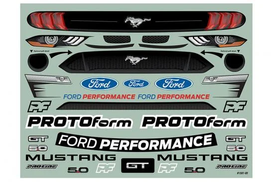 Protoform 2021 Ford Mustang GT Clear Bodyshell for Arrma Felony — image 8 of 15