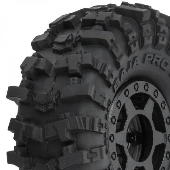 ProLine 1:24 Mickey Thompson Baja Pro X 1.0 MT Crawler Tyres on Mini Holcomb Black Wheels (4) — image 1 of 9
