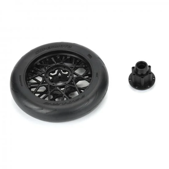 ProLine Supermoto S3 Front Tyres Mounted on Black Losi Promoto Wheel (1) — image 1 of 6