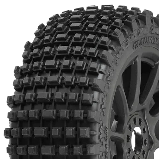 ProLine Gladiator M2 Tyres Pre Mounted on Black Mach 10 1:8 Buggy Wheels (2) &mdash; image 10 of 11