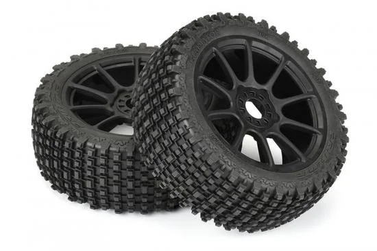 ProLine Gladiator M2 Tyres Pre Mounted on Black Mach 10 1:8 Buggy Wheels (2) — image 4 of 9