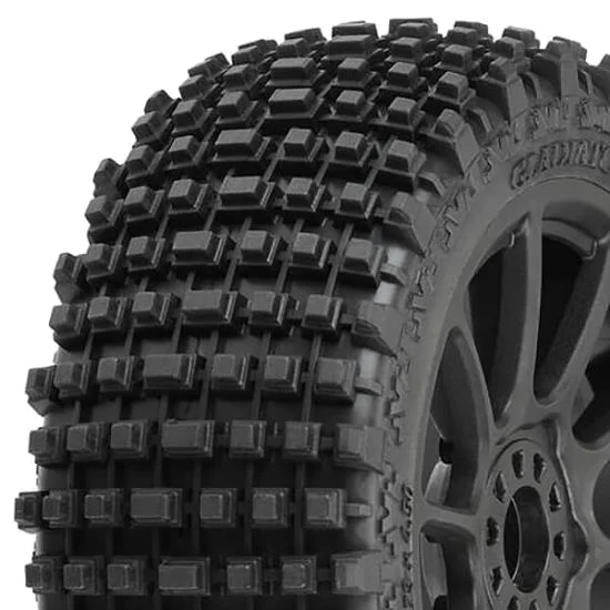 ProLine Gladiator M2 Tyres Pre Mounted on Black Mach 10 1:8 Buggy Wheels (2) — image 1 of 9