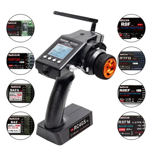 RadioLink RC4GS V3 5 Channel Steerwheel Transmitter With 1 x R6FG-V3 Gyro Receiver and 1 x R6F-V2 Standard Receiver &mdash; image 3 of 23