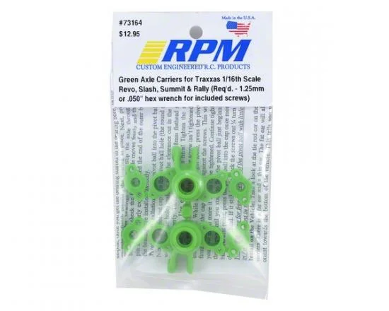 RPM Axle Carriers For Traxxas 1:16 Slash/E-REVO (Replaces TRX7034) - 1 Pair - Green — image 2 of 3
