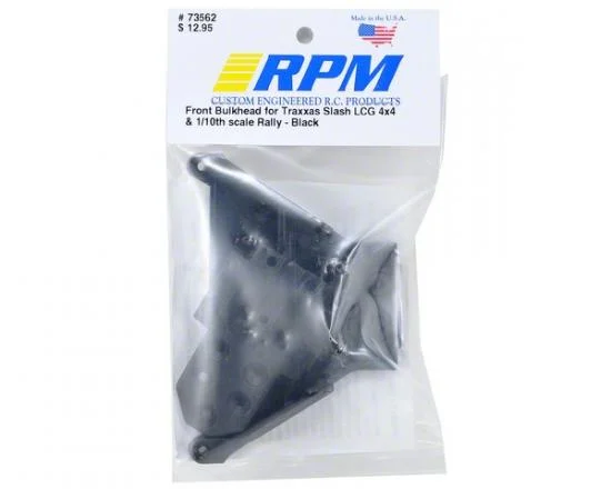RPM Front Bulkhead for Slash 4x4 LCG Chassis (TRX-7430) - Black &mdash; image 2 of 3