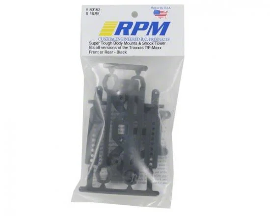 RPM Heavy Duty Shock Towers / Body Posts For T/E-MAXX - Black (1) &mdash; image 2 of 3