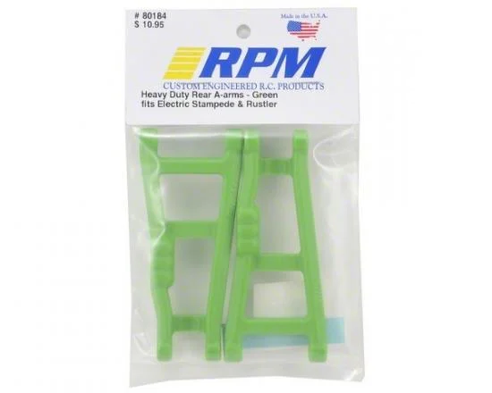 RPM Rear Wishbone Arms - Fit Traxxas 2WD Rustler and Stampede (Upgrades - TRX3655) - Green — image 2 of 2