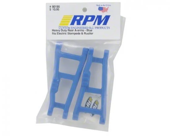 RPM Rear Wishbone Arms - Fit Traxxas 2WD Rustler and Stampede (Upgrades - TRX3655) - Blue — image 2 of 3