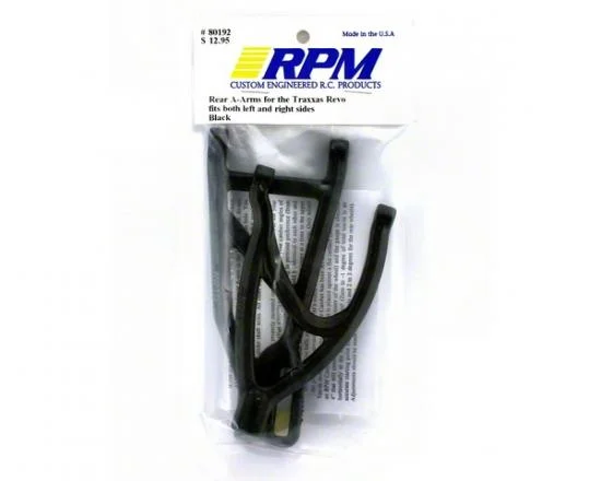 RPM Rear Arms For Traxxas REVO - 1 Upper And 1 Lower - Black &mdash; image 2 of 3