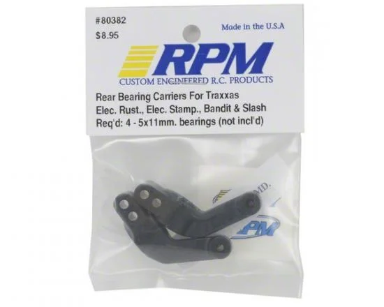 RPM Rear Bearing Carriers For The Traxxas Slash, Rustler, Stampede, Bandit (Upgrades TRX3752) - Black &mdash; image 2 of 3