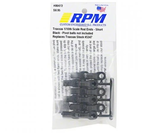 RPM Short Traxxas Rod Ends - Black (12) (Upgrade for TRX5347) — image 2 of 3