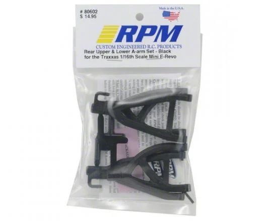 RPM Rear Arms For Traxxas 1:16 Mini E-REVO - Black — image 2 of 3