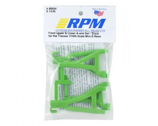 RPM Front Arms For Traxxas 1:16 Mini E-REVO - Green — image 2 of 2
