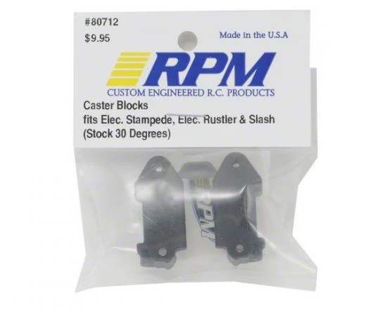 RPM Upgrade Caster Blocks For Traxxas Electric Stampede, Rustler, Slash 2WD And NItro Slash - Black (Replaces TRX3632) &mdash; image 2 of 3