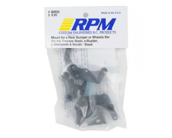 RPM Mount For Rear Bumper Or Wheelie Bar. Fits Traxxas Slash, E-Rustler, E-Stampede & Bandit - Black — image 2 of 3