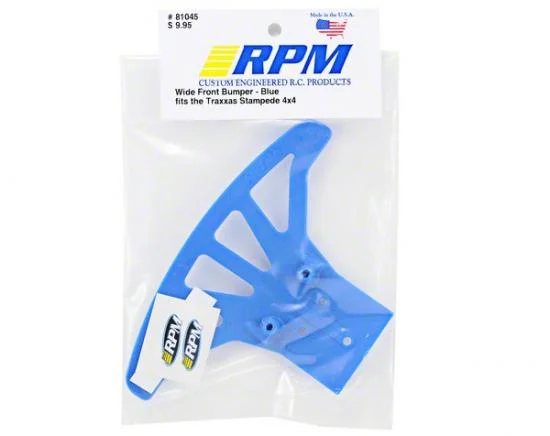 RPM Wide Front Bumper for Traxxas Stampede 4x4 - Blue &mdash; image 2 of 2