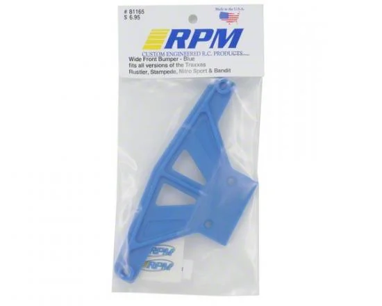 RPM Wide Front Bumper - Traxxas Rustler, Stampede, Sport And Bandit - Blue &mdash; image 2 of 2