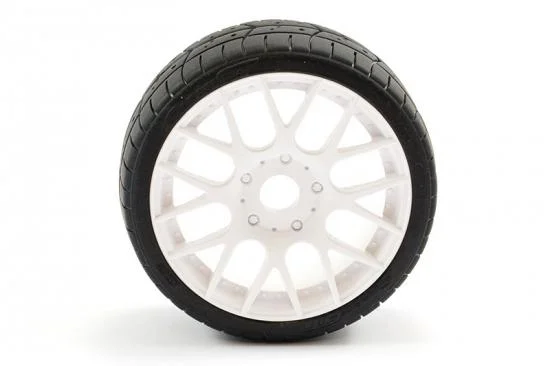 Sweep 1:8 GT Tread 45 Degree Belted Tyres on White EVO16 17mm Hex Wheels (2) &mdash; image 2 of 6