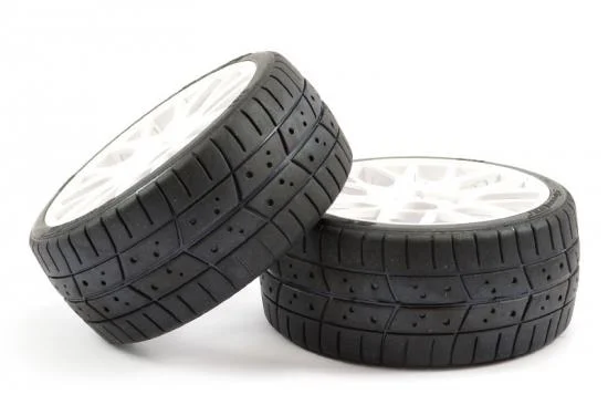 Sweep 1:8 GT Tread 45 Degree Belted Tyres on White EVO16 17mm Hex Wheels (2) &mdash; image 3 of 6