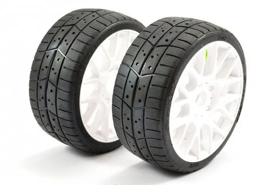 Sweep 1:8 GT Tread 45 Degree Belted Tyres on White EVO16 17mm Hex Wheels (2) &mdash; image 6 of 6