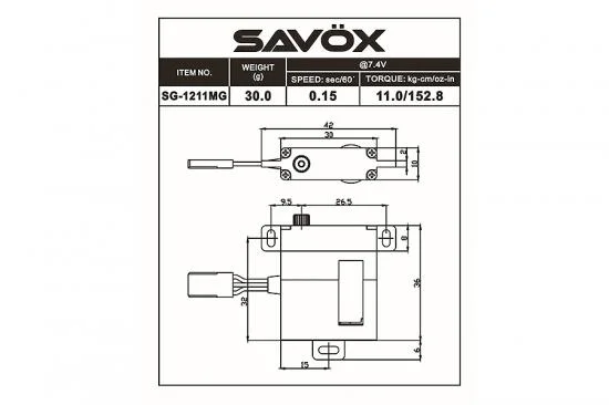 Savox HV Digital Glider Servo - 11kg - 0.15s — image 3 of 6