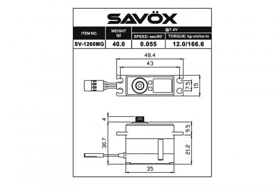 Savox High Voltage Digital Mini Size Servo - 12Kg - 0.055S — image 3 of 9