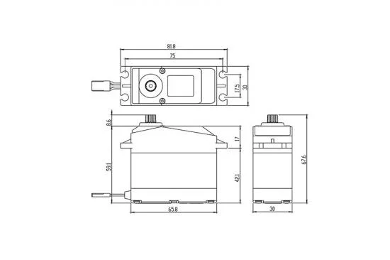 Savox SW0241MG+ Jumbo Waterproof High Voltage Servo - 40KG - 0.17s — image 2 of 6