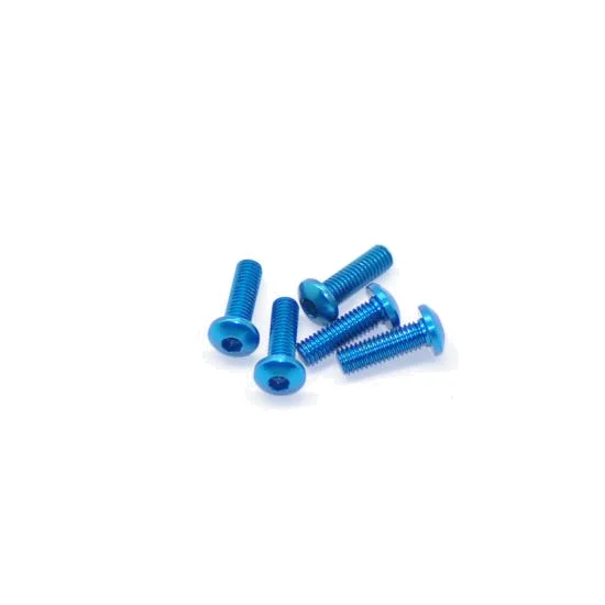 Aluminium Button Hex Head Screw - M3 x 10 Blue (5) — image 1 of 2
