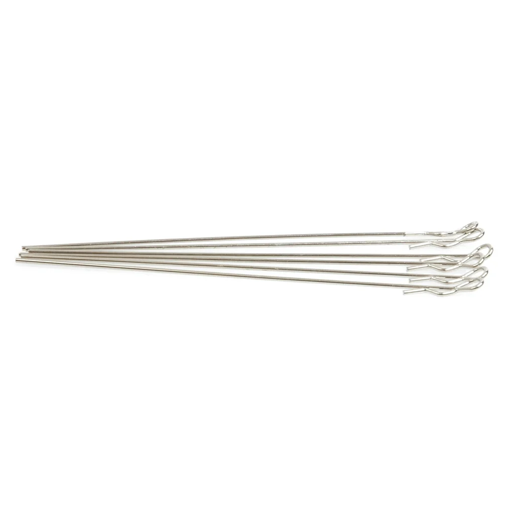 Extra Long Body Clips 1:10 Size - Pack Of 6 - Silver