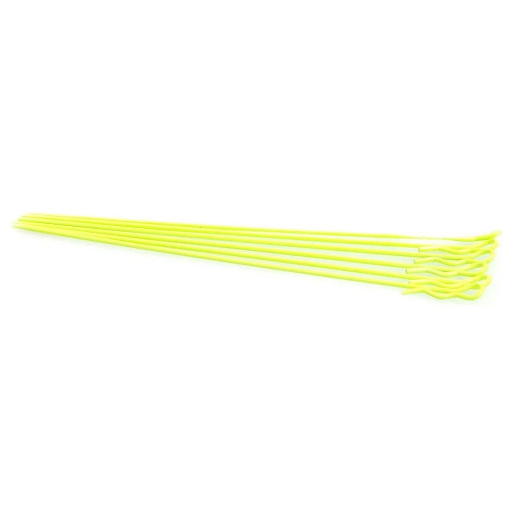 Extra Long Body Clips 1:10 Size - Pack Of 6 - Fluorescent Yellow