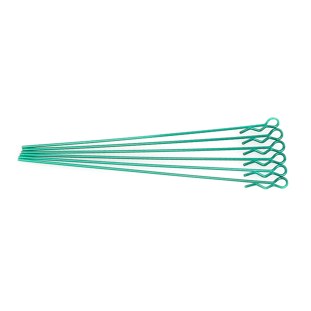 Extra Long Body Clips 1:10 Size - Pack Of 6 - Metallic Green