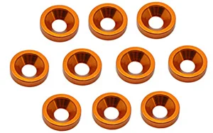 Alloy M3 Countersunk Washers - Orange (10)