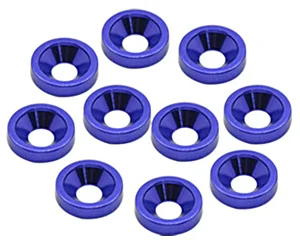 Alloy M4 Countersunk Washers - Blue (10)