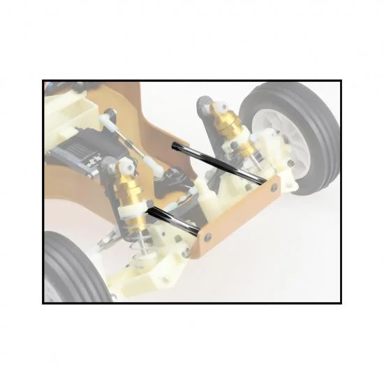 RC10 Diamond Nose Brace Tubes, Black-2pc — image 2 of 2