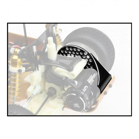 RC10 Aluminium Rear Motor Plate-Honeycomb-Black — image 2 of 2