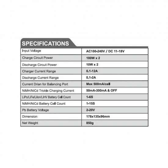Sky RC T200 AC/DC 12A Fast Dual Charger 2 x 100W — image 2 of 5
