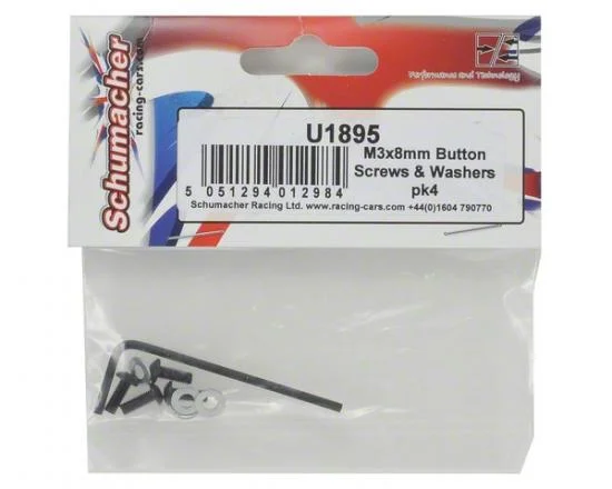 M3x8mm Button Screws & Washers (4) — image 3 of 3