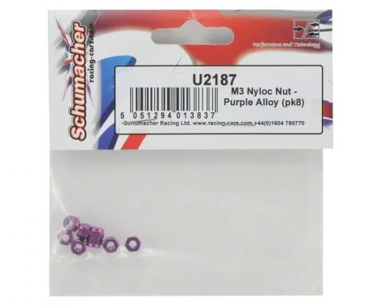 M3 Nylock Nut - Purple Alloy (8) — image 3 of 3