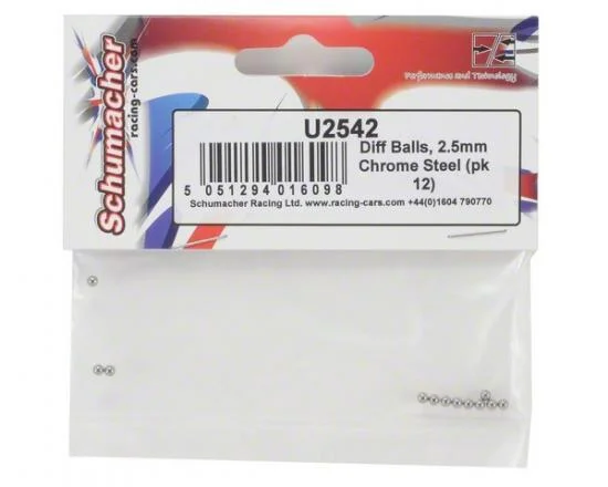 Diff Balls; 2.5mm Chrome Steel (pk 12) &mdash; image 3 of 3