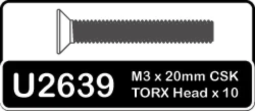 Speed Pack - Torx M3x20mm Countersunk Head — image 2 of 2