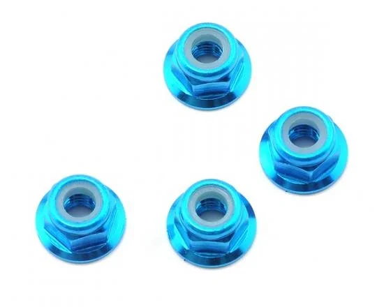M4 Nylock Flanged Wheel Nut - Blue Alloy (4) — image 2 of 3
