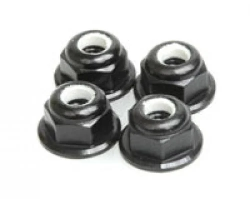 M4 Nylock Flanged Wheel Nut - Black Alloy (4) — image 2 of 2