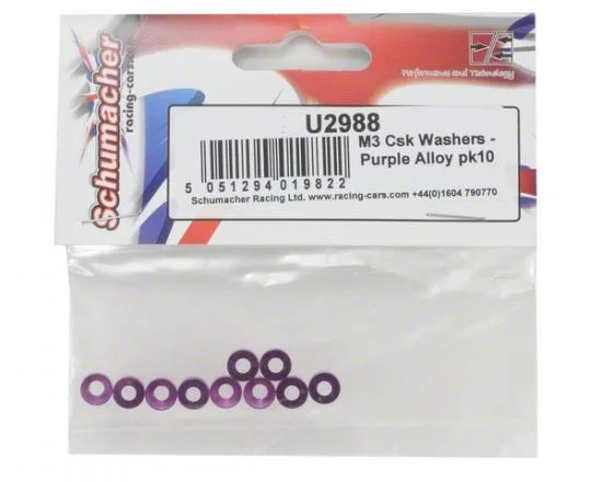 M3 Countersunk Washers - Purple Alloy (10) — image 3 of 3