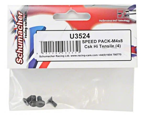 Schumacher Speed Pack - M4 x 8mm Countersunk Hi Tensile (4) — image 3 of 3
