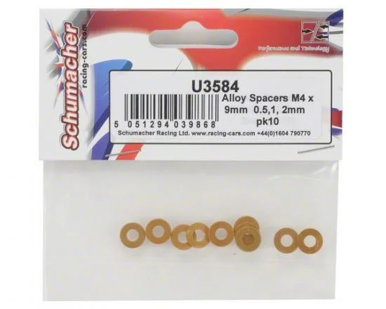 Alloy Spacers M4x9mm 0.5;1;2mm (10) — image 3 of 3