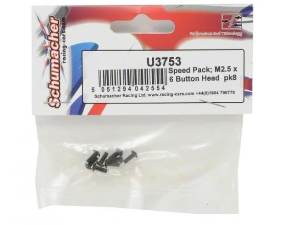 Schumacher Speed Pack - M2.5x6 Button Head (8) &mdash; image 3 of 3