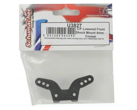 Carbon Fibre Lowered Front Shock Mount 4mm - Cougar SV — image 3 of 3