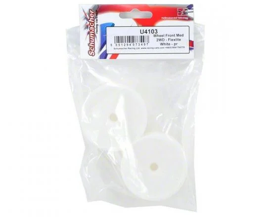 Schumacher 1:10 Buggy 2WD Front Wheel - Flexible White - Bearing Fit (2) &mdash; image 3 of 3