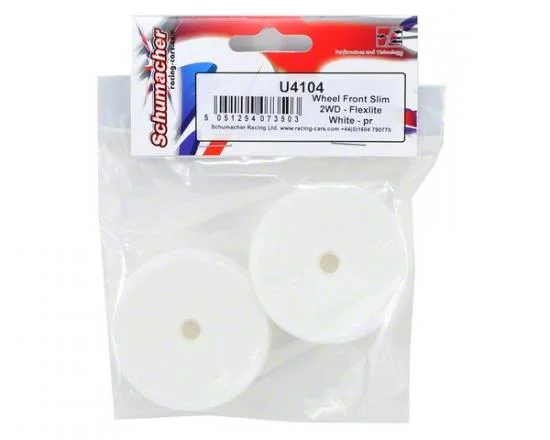 Schumacher 2WD Slim Front Wheel - Flexible White - Bearing Fit - 1 Pair &mdash; image 3 of 3